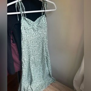 SHEIN Green Floral Midi Dress (never worn)